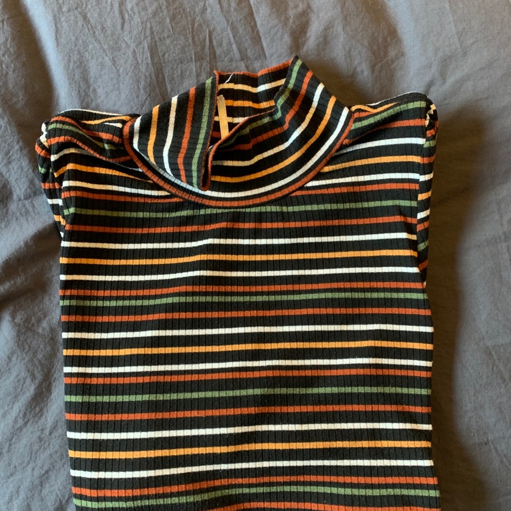 Free People fall inspired striped turtleneck